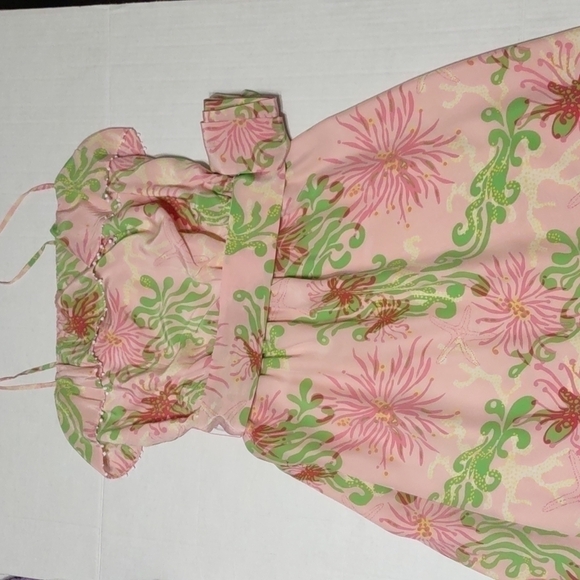 Lilly Pulitzer Floral silk sun dress. Lilly's Pink Dirty Shirley. Size 4 - Picture 3 of 8